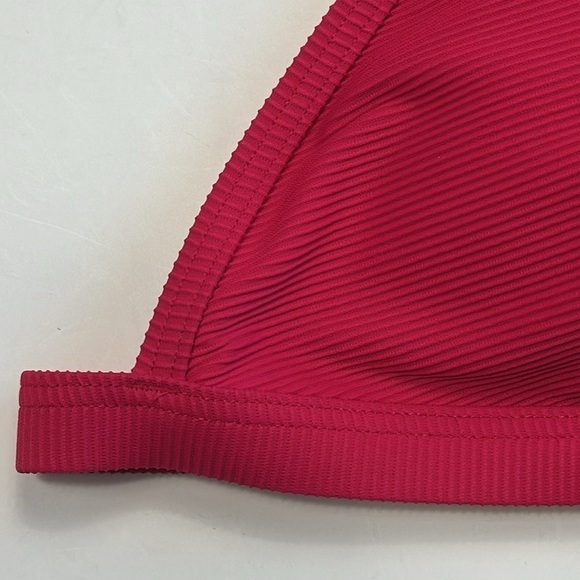 J. Crew Ribbed Triangle Bikini Top XXL Pink New BH483 - Picture 3 of 13